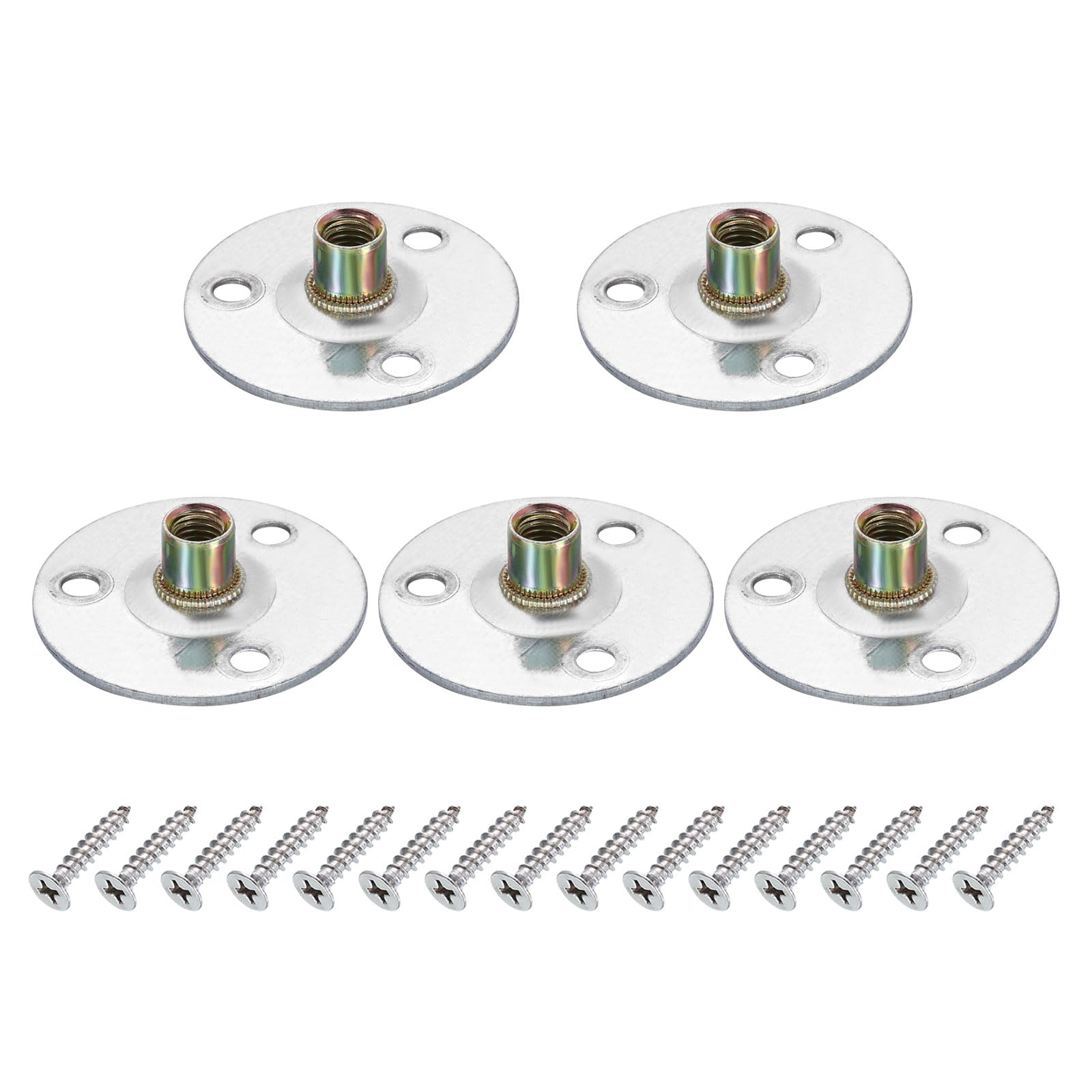 Écrou en T M8 à base ronde uxcell x5 avec vis de montage pour meuble bois