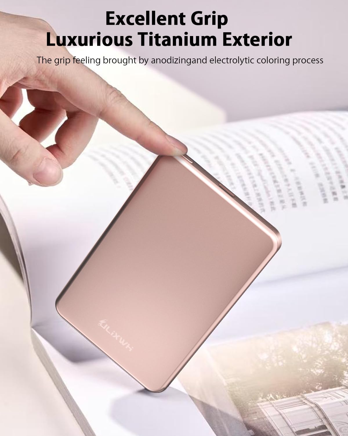 [0.3" Ultra Slim] [Alloy-Made] ULiXWH for Magsafe Portable Charger for iPhone, 2026 Upgrade 5000mAh Fast Charging Magnetic Power Bank, Wireless Battery Pack for iPhone 17 Air 16 15 Pro Max 14 13, Pink — view 6