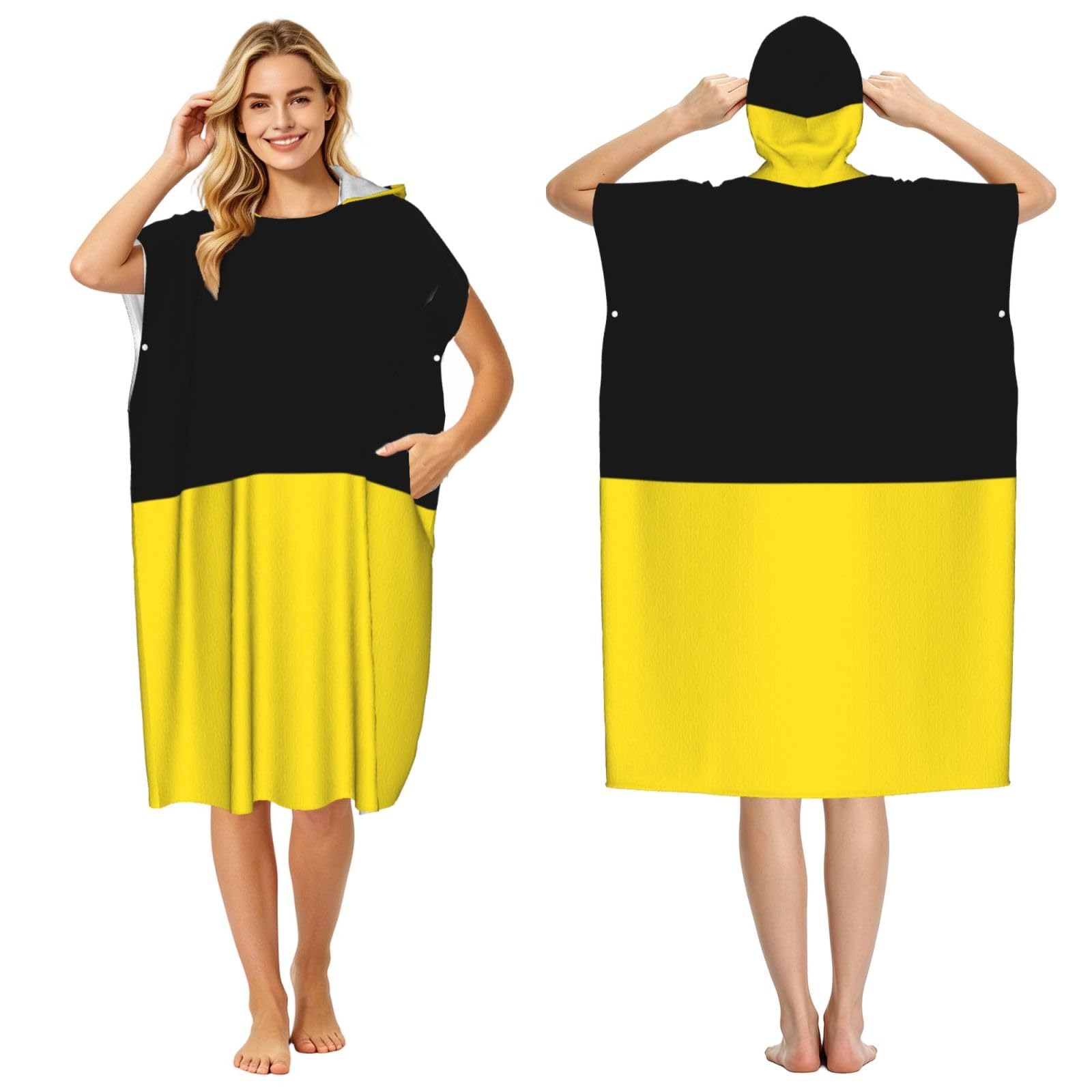 DTHKJNLSF Flag Of Baden-Württemberg Adult Hooded Beach Poncho Towel