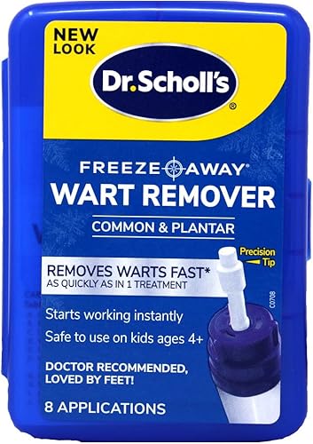 Dr. Scholl's Freeze Away Eliminador de verrugas comunes y plantares (verrugas grandes) 8 aplicadores