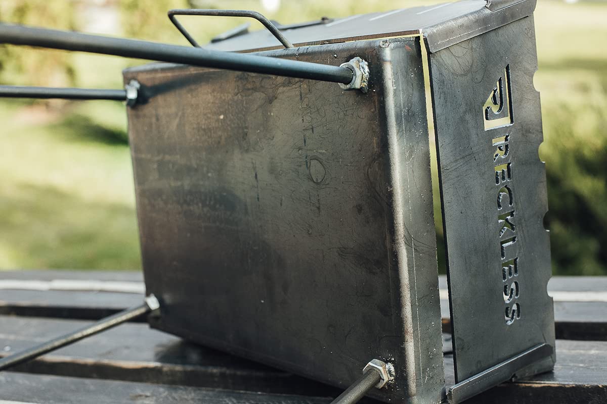 Mangal Portatile A Carbone Per 12 Spiedini - Barbecue Pieghevole In Metallo Per Schaschlik, Kebab - Per Campeggio, Picnic, Cucina Outdoor - Modello N12 - 2