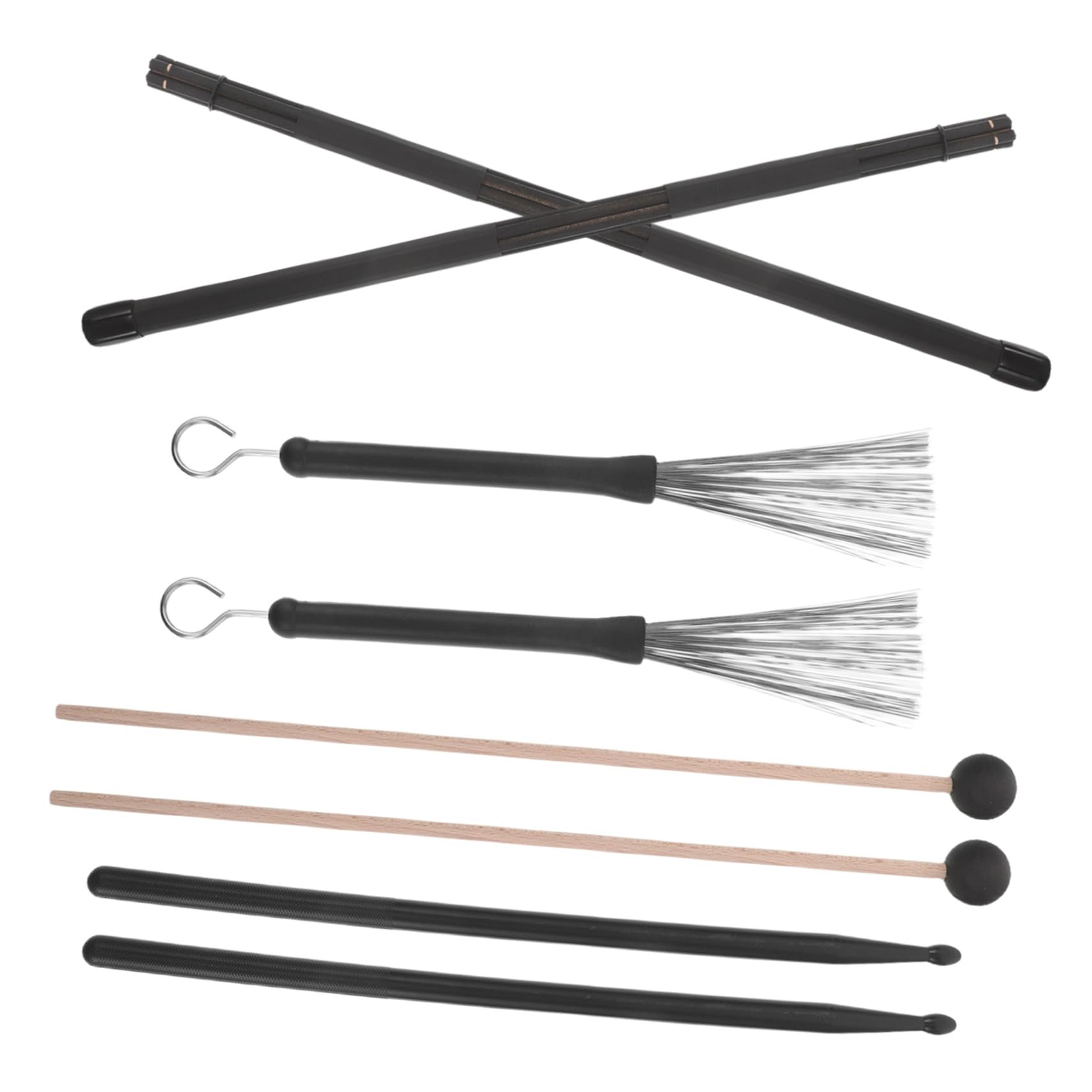 Hemobllo Bacchette Per Batteria Di Spazzole Metalliche e Nylon Bacchetta Antiscivolo Custodia Per Bacchette Tracolla Accessori Per Strumenti Musicali