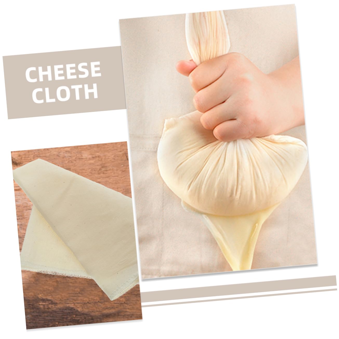 FUNOMOCYA 12-pack Tofu Zeefdoek Sojabonenfilter Keukenkaasdoek Multifunctionele Stof 50cm X 50cm Materiaal FUNOMOCYA 12-pack Tofu Zeefdoek Sojabonenfilter Keukenkaasdoek Multifunctionele Stof 50cm X 50cm Materiaal