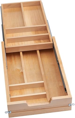 Miniatura 8 de Rev-A-Shelf Sistema de cajones de repuesto de dos niveles con cierre suave, color marrón claro