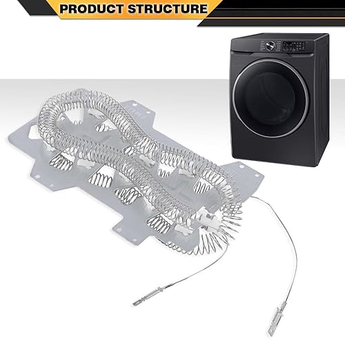 Miniatura 8 de DC47-00019A Elemento calefactor de secadora compatible con Samsung Whirlpool Reemplazo 35001247