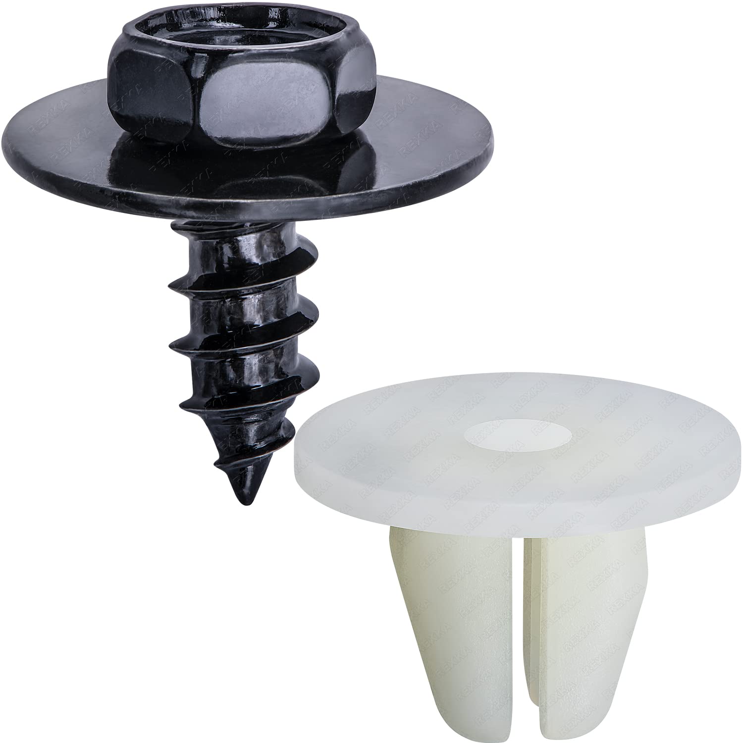 Rexka 20 Sets Rocker Panel Molding Bumper Cover Fender Liner Screw Nylon Grommet for Toyota Lexus 90189-06006 90159-60496