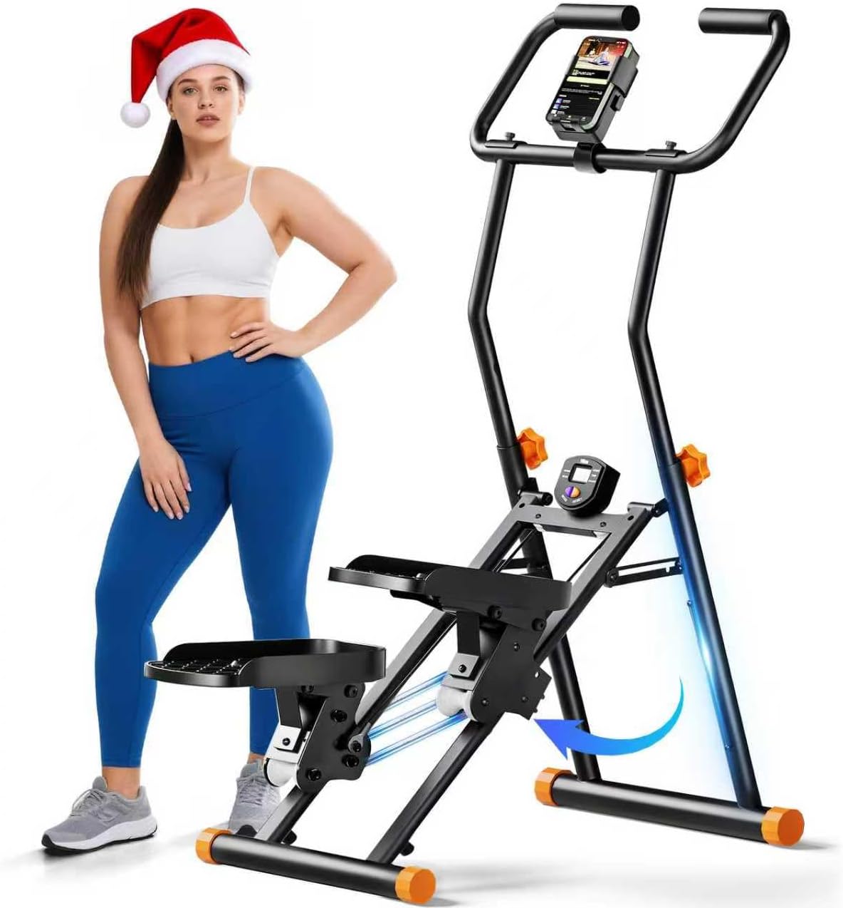 ホームジム用の階段ステッパー、液晶ディスプレイ付きの 350 ポンドの垂直クライマー マシン、滑り止めペダル、350 ポンドの容量のコンパクトな折りたたみカーディオ エクササイズ クライマー