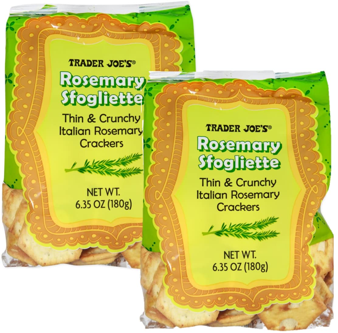 Trader Joe's Rosemary Sfoliette Italian Crackers Pack of 2 Grocery & Gourmet Food