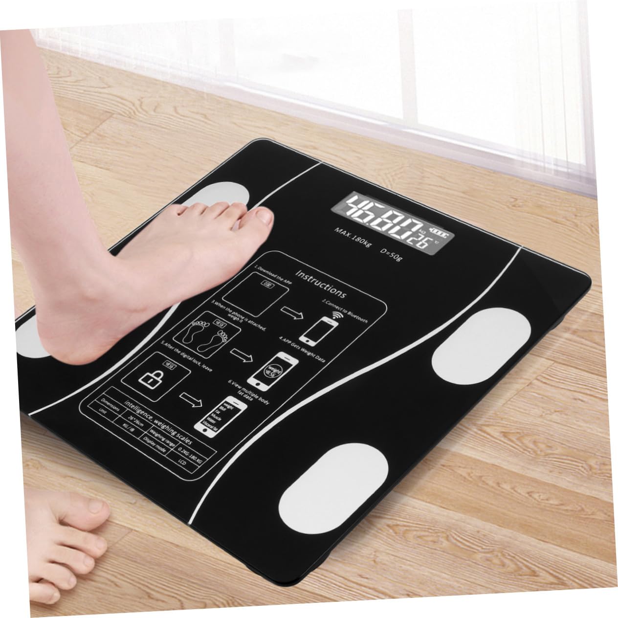 Balance Impédancemètre USB Rechargeable, Affichage Led, 180 Kg