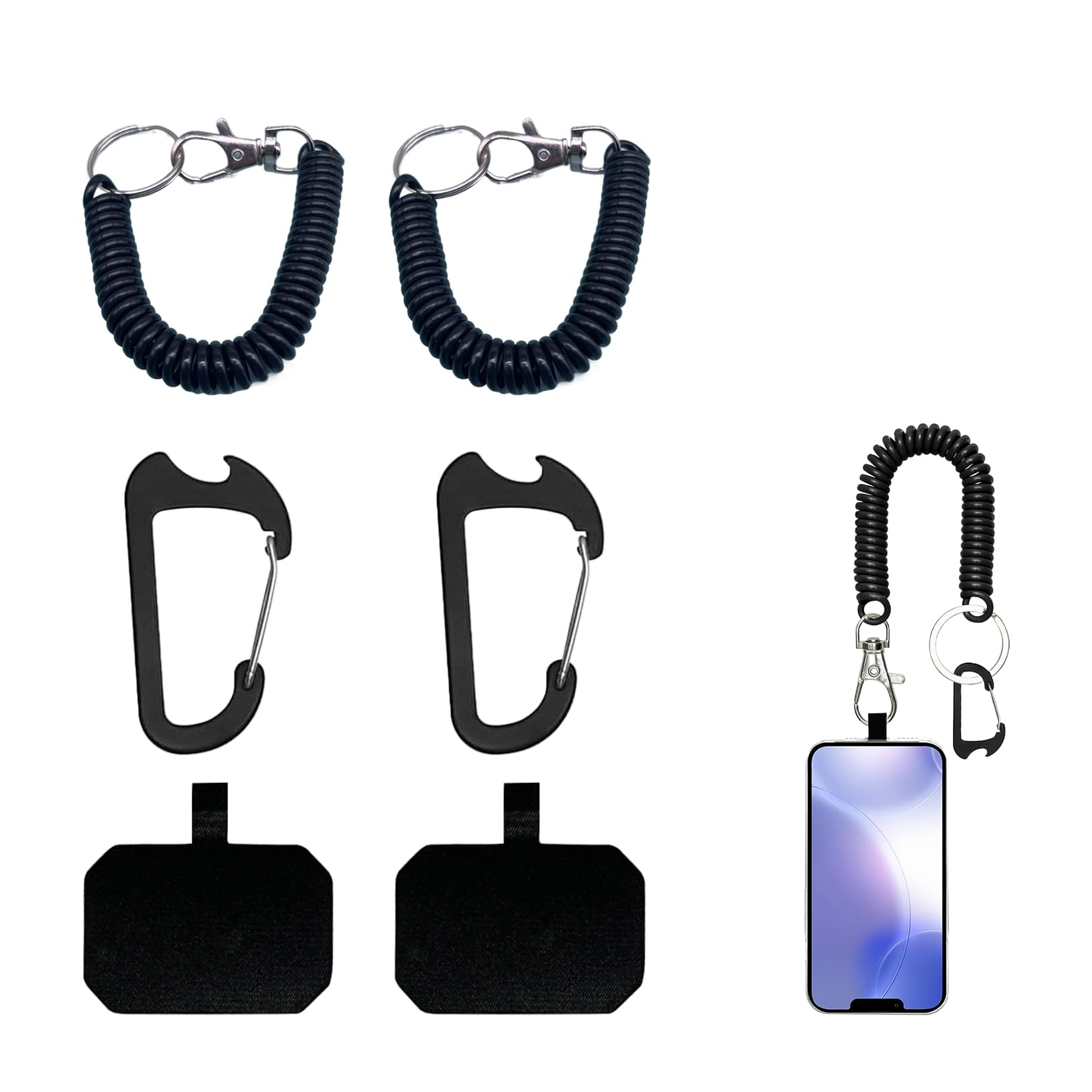 Phone Holder Phone Tether Cell Phone Bungee Cord Retractable Phone Tether  Anti-Theft Phone Lanyard With