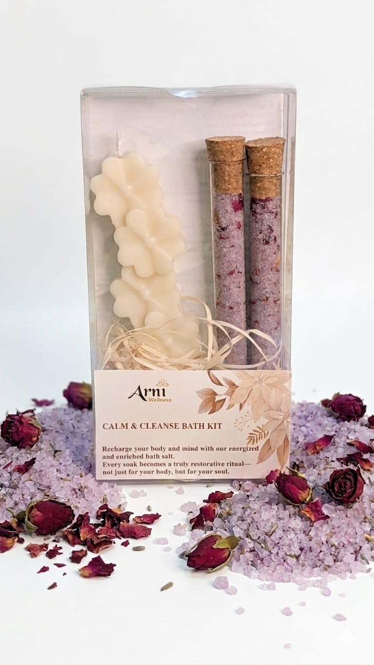 Calm n Cleanse Aura Bath Salt Kit Relaxing Aromatherapy Bath Salts for Stress Relief Spa Experience at Home-image-36