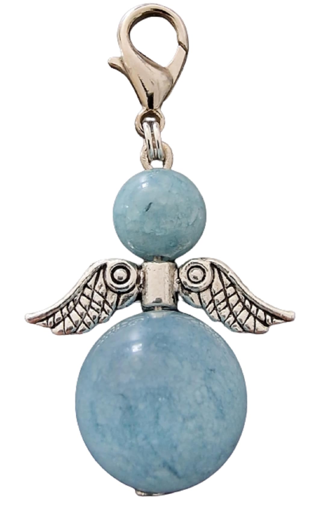 Blue Ddesign Aquamarine Guardian Angel (Semi-Precious Stone, Bag Pendant, Keyring, Lucky Angel, Aquamarine)