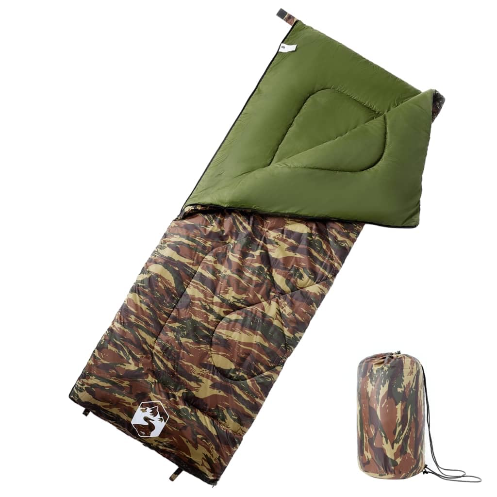 Schlafsack für Erwachsene Camping Jahreszeiten mit Kapuze und Reißverschluss, 190x, wasserfest Polyester mit PP Füllung, leicht kompakt mit Packtasche für Wandern Trekking Outdoor