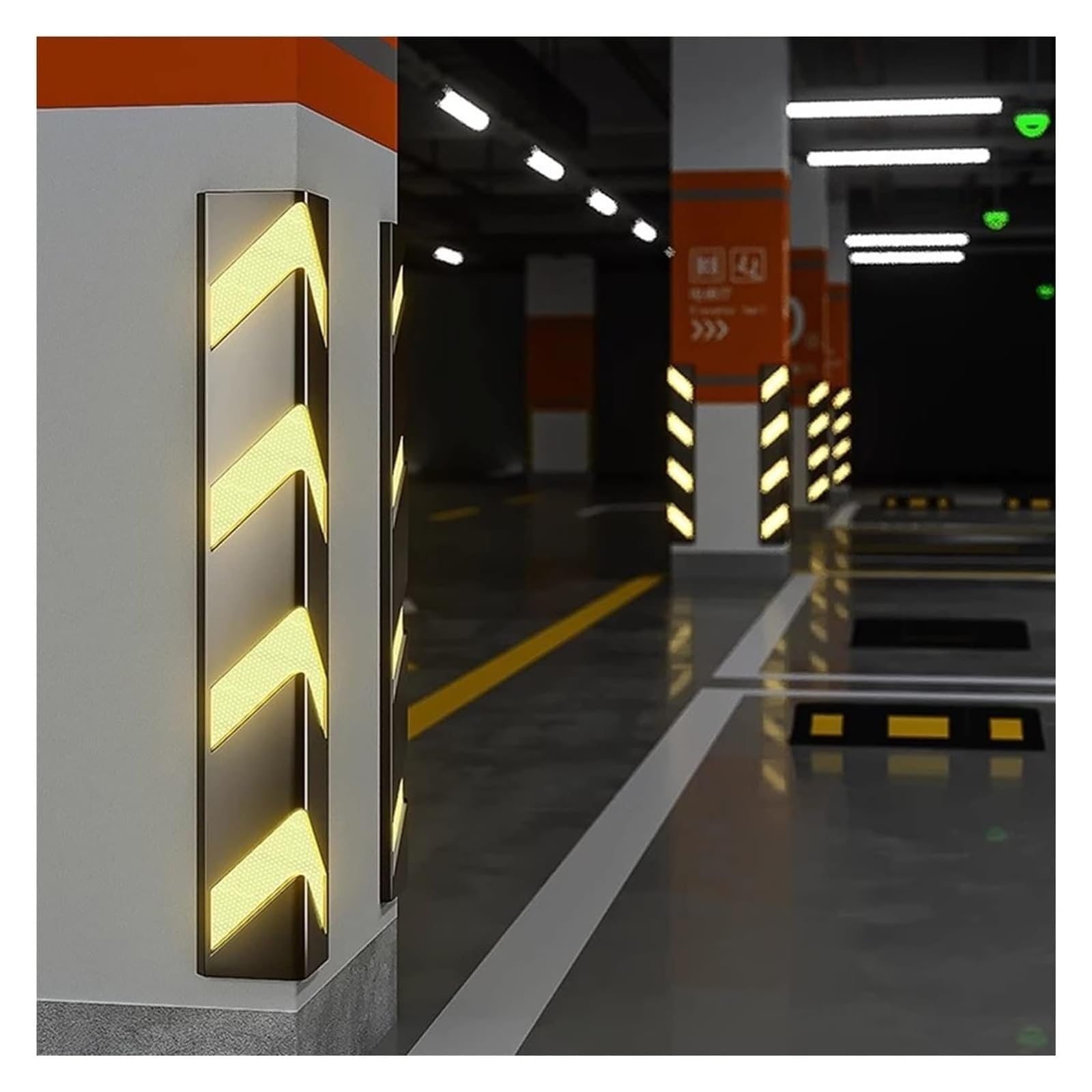 Protector Columnas Garaje Protector De Borde De Esquina De Pared For Garajes, Tira Protectora Reflectante De Esquina De Pared De 80x10x1cm For Estacionamiento De Coches, Almohadilla De Parachoques De