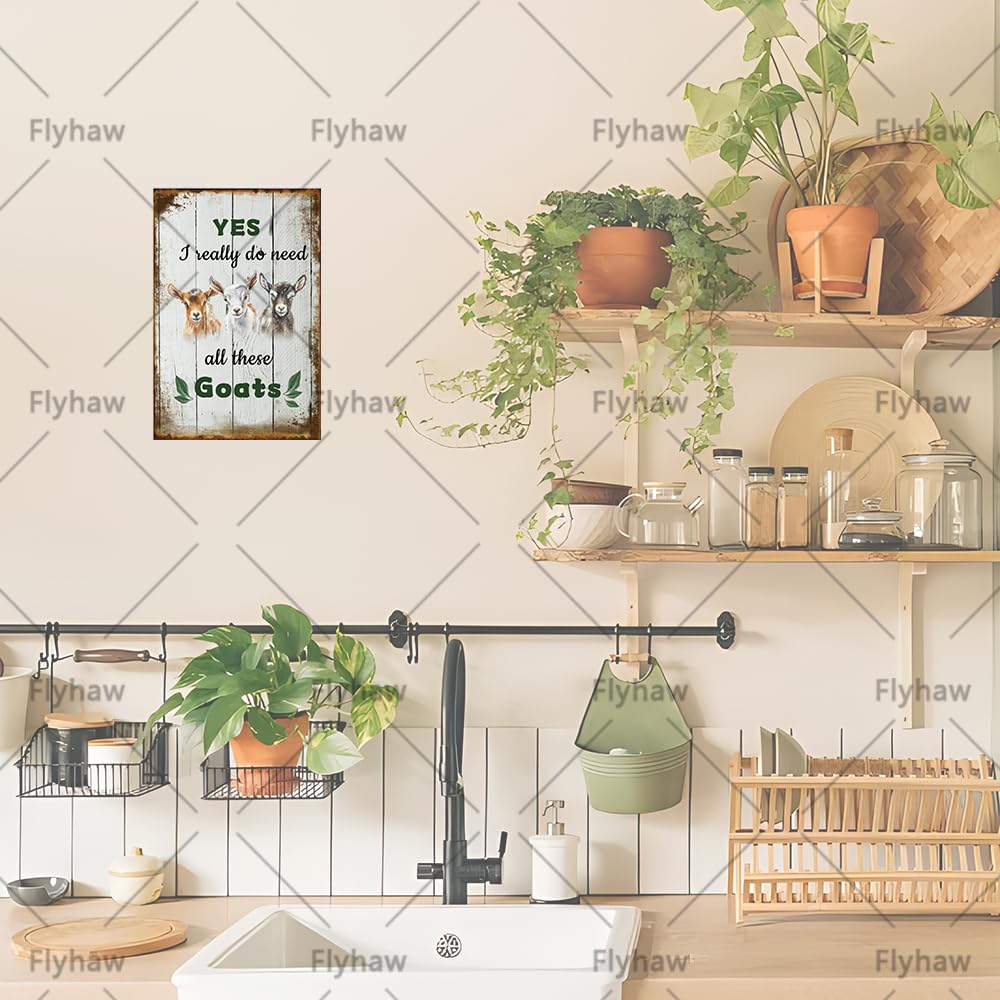 Targa in metallo vintage con pecore, con scritta in lingua inglese Yes I Really Do Need All These Sheeps, decorazione da parete, idea regalo per ufficio, casa, cucina, club, bar, palestra, fattoria