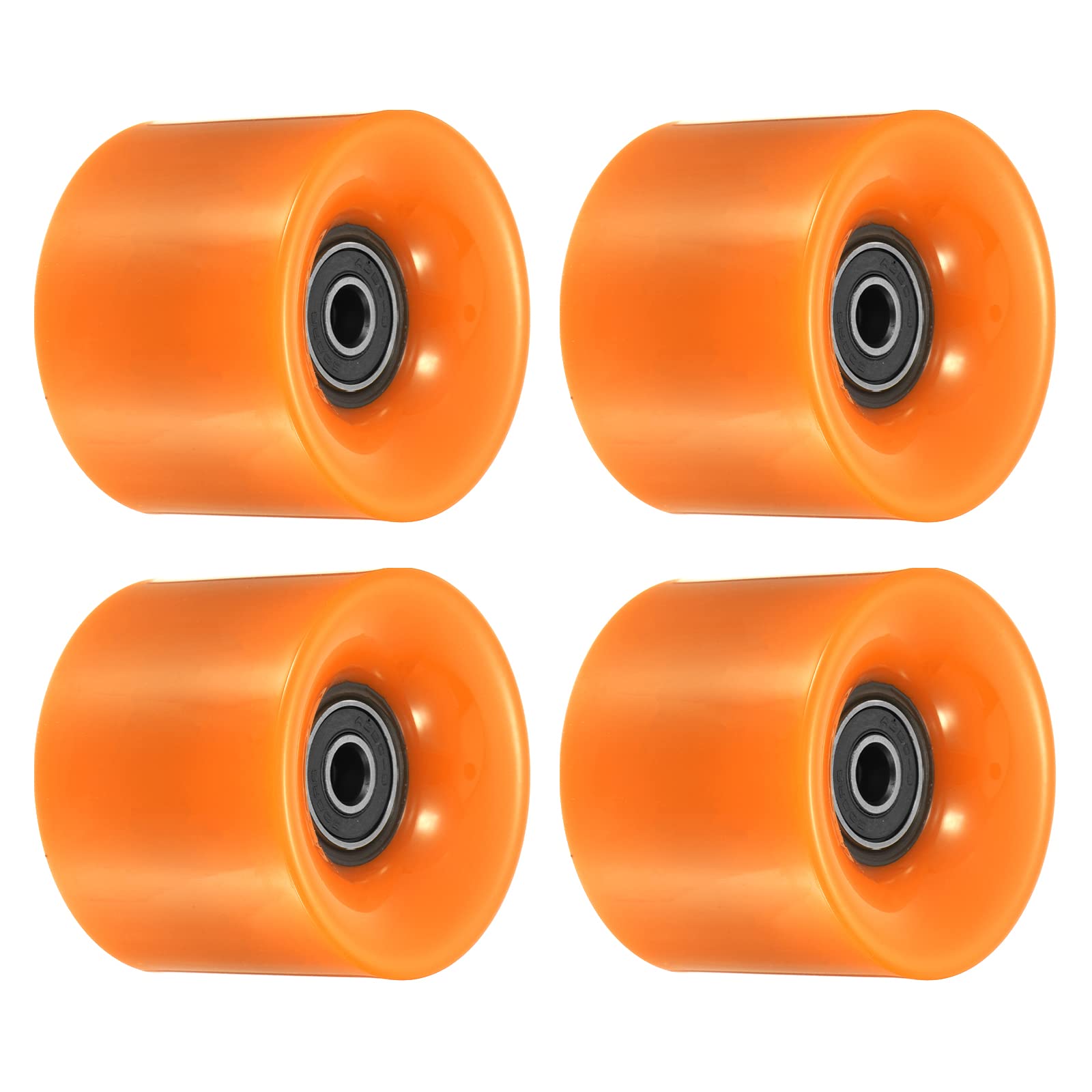 PATIKIL 60mm Longboard Ruedas con Rodamientos ABEC-9, 4 Paquetes Calle Ruedas para Patinetas Crucero Rueda Repuesto 80A, Naranja Negro