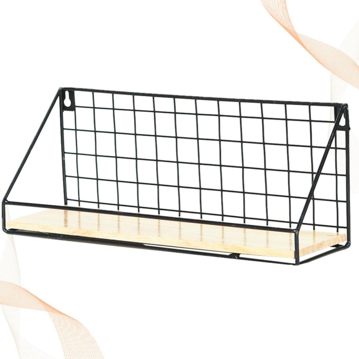 Estante de almacenamiento de pared metálico flotante negro para libros