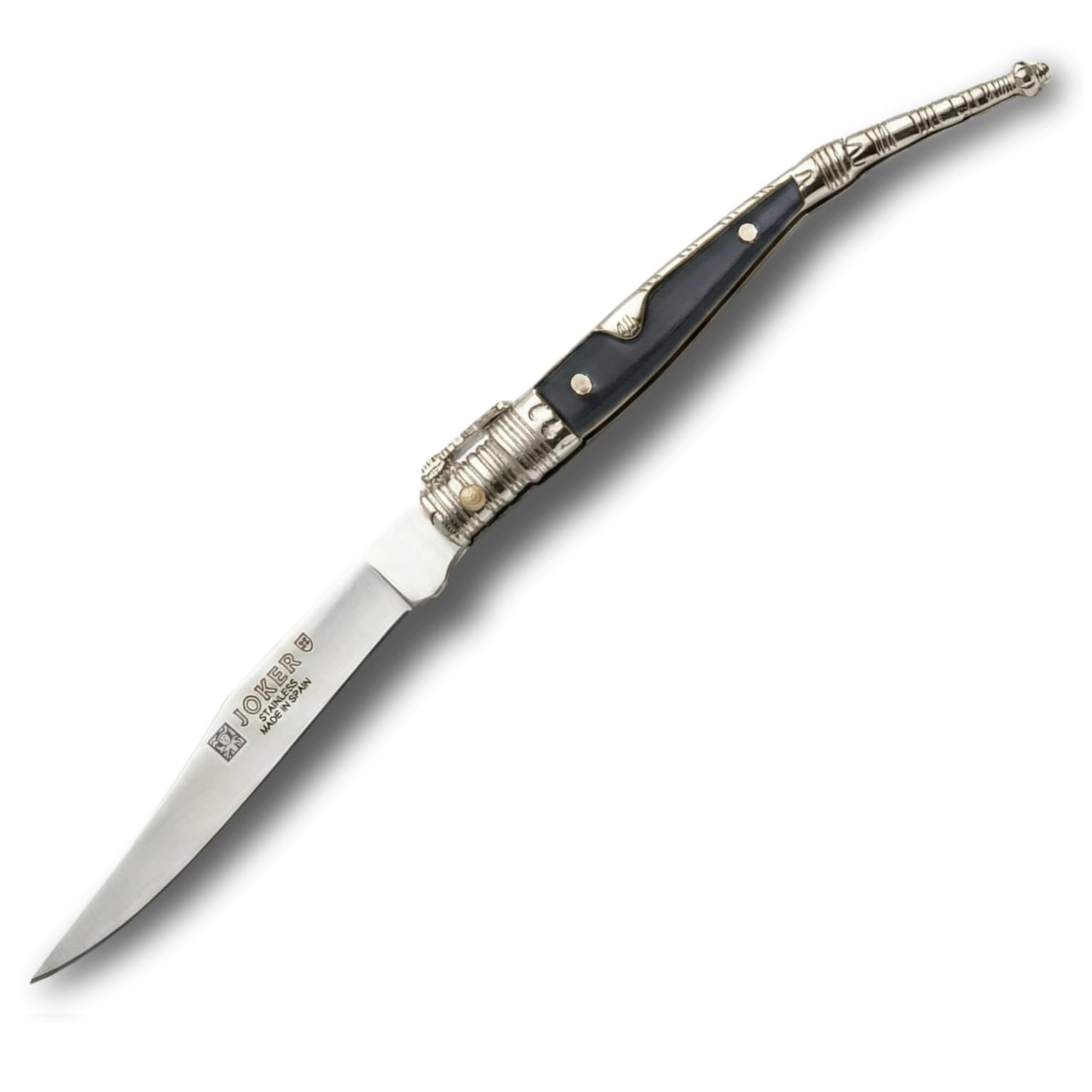 Joker Taschenmesser verziert N107A mit ABS-Griff - Zamak, Klinge 8,5 cm Edelstahl 420, Angelgerät, Jagd, Camping und Wandern