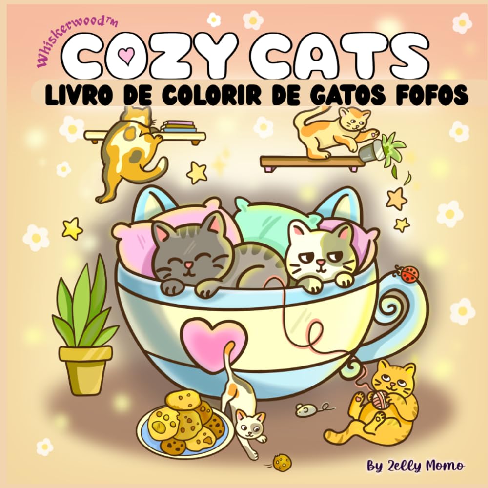 Cozy Cat Moments: Livro de colorir de gatos fofos