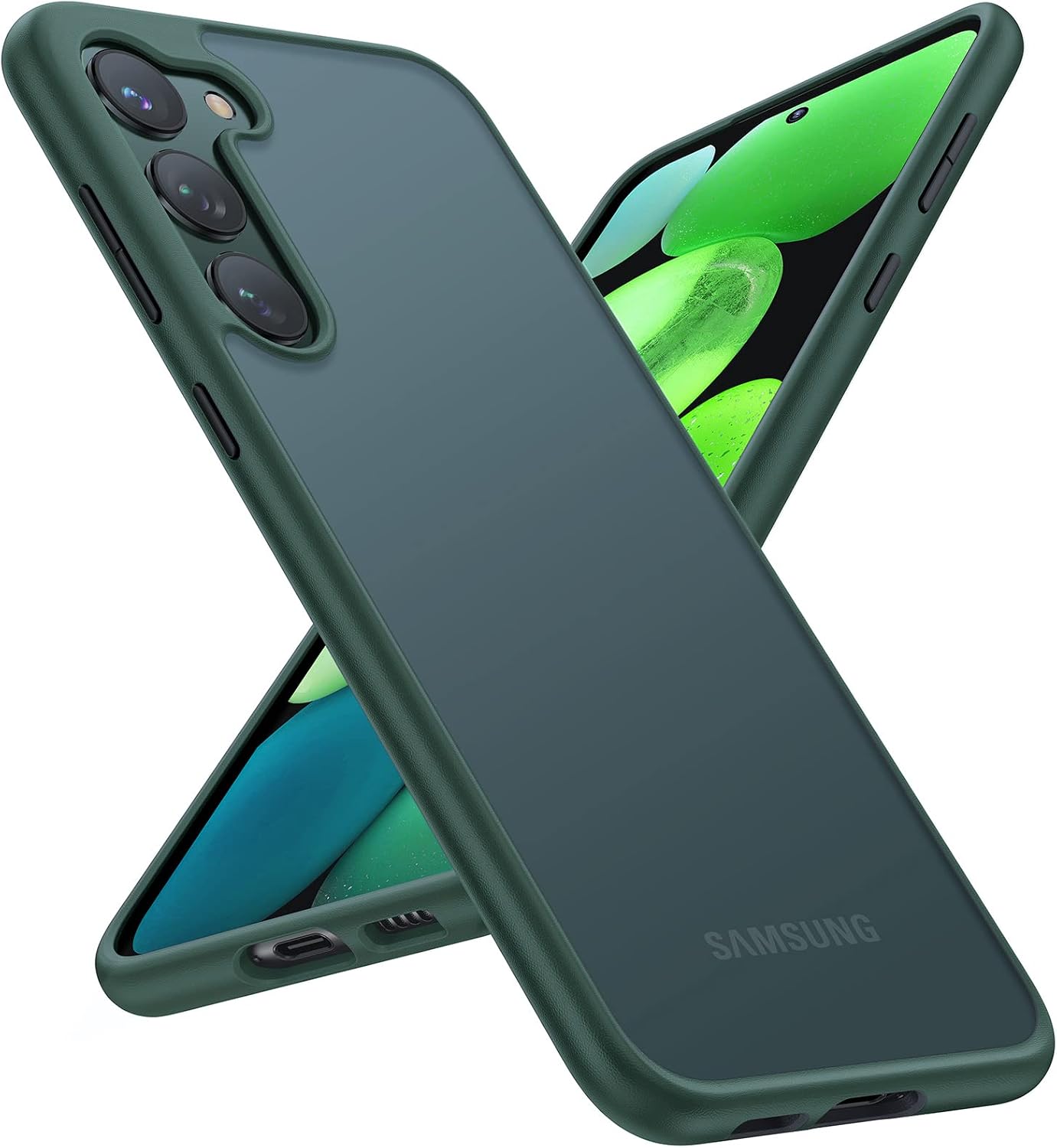 TORRAS Shockproof Designed for Samsung Galaxy S23+ Plus Case Green [10FT Military Grade Drop Tested] Translucent Slim Protective Matte Hard Back Phone Case for Samsung S23 Plus Case 5G Guardian,Green