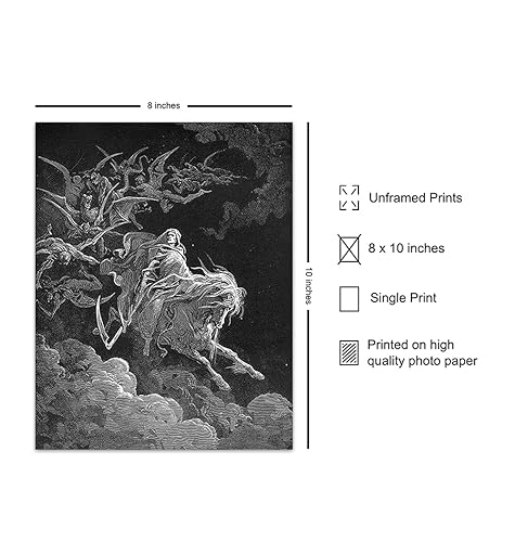 Miniatura 2 de Grim Reaper Poster - Satanic Decor - Lucifer Merchandise - John Milton Paradise Lost - Hail Satan - Beelzebub - Gothic Home Decor - Goth Wall Decor