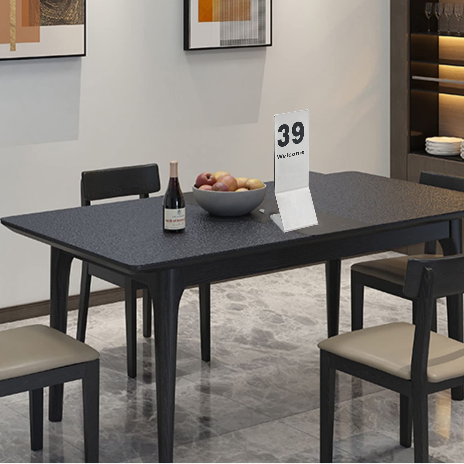 Números de mesa de acero inoxidable, El plato de mesa, la tarjeta restaurante digital, el número pie se puede utilizar ampliamente en restaurantes, bares, fiestas y bodas(1 to 50)