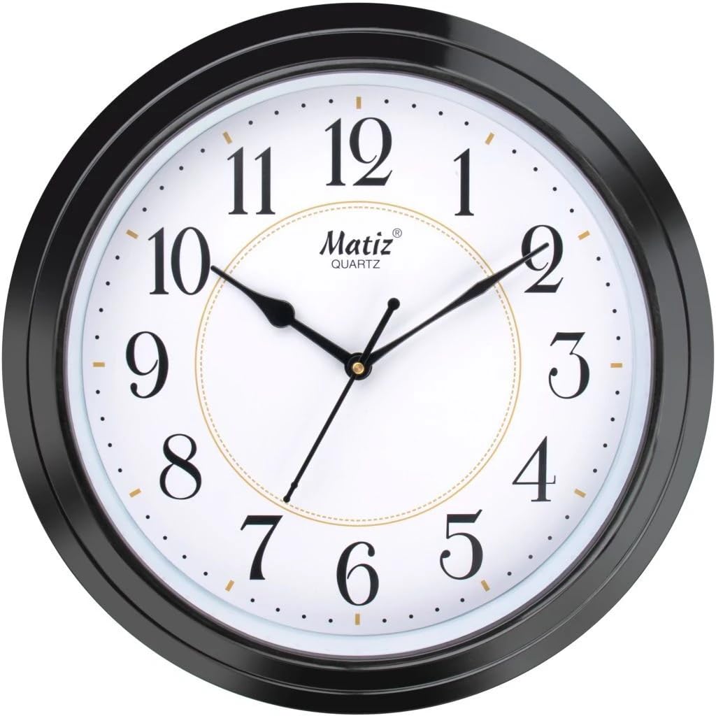 Matiz Analog 30 cm X 30 cm Wall Clock | Brown | with Glass | Standard| 367 Black-image-20