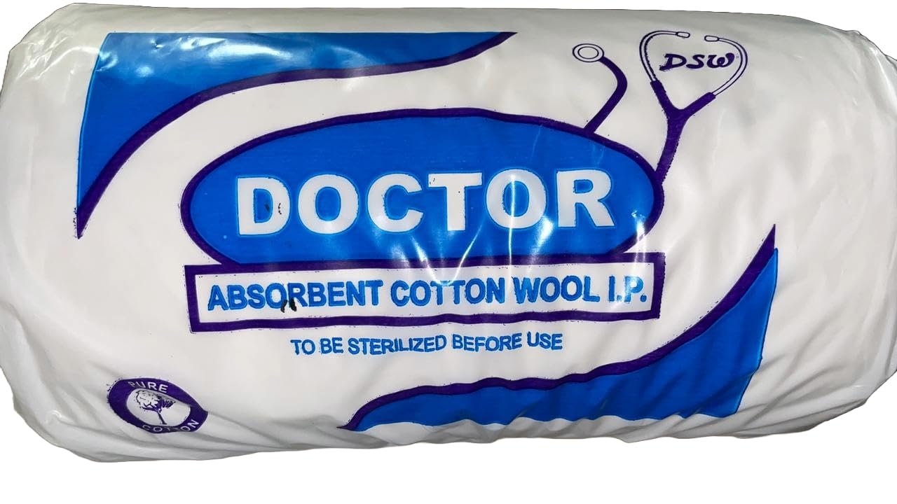 Doctor Absorbent Pure Cotton Roll (500GM) for Baby care | Cometic & Skincare Use | Soft Cotton for cleaning Wound's | Art & Craft's | Medical Use