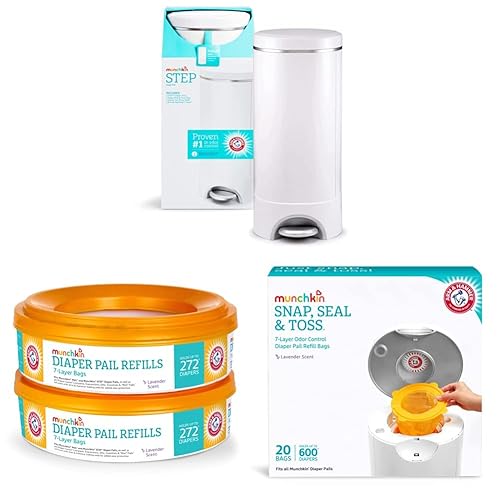 Munchkin Cubo de pañales Step Powered by Arm & Hammer &  Arm & Hammer - Anillos de repuesto para cubos de pañales &  Arm and Hammer & Bolsas de disponible en Yaxa Venezuela