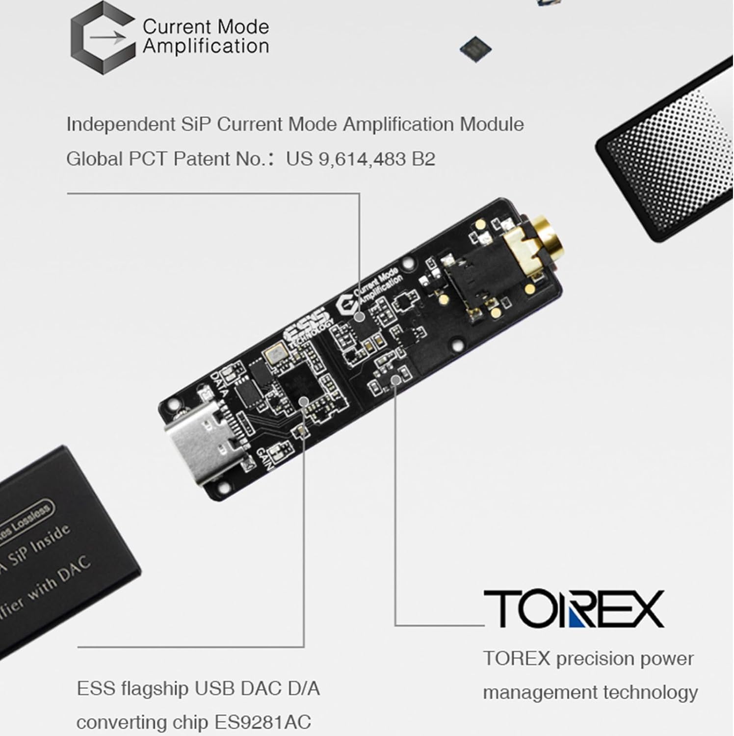 Questyle M12i - Amplificatore per cuffie portatile DAC USB, certificato MFi, DAC Hi-Res, basso rumore, per smartphone, PC, computer portatili, jack da 3,5 mm, amplificatori per cuffie, DAC USB