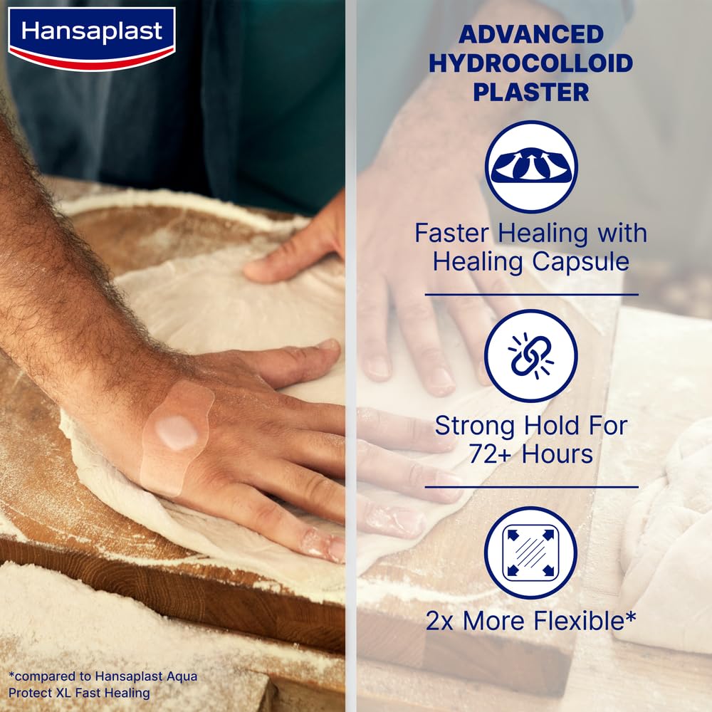 Hansaplast Second Skin Pro Plasters 6 Strips – Ultra-Thin Transparent Film Bandages That Move Like Skin – Flexible, Breathable, Discreet Protection for Everyday Wounds