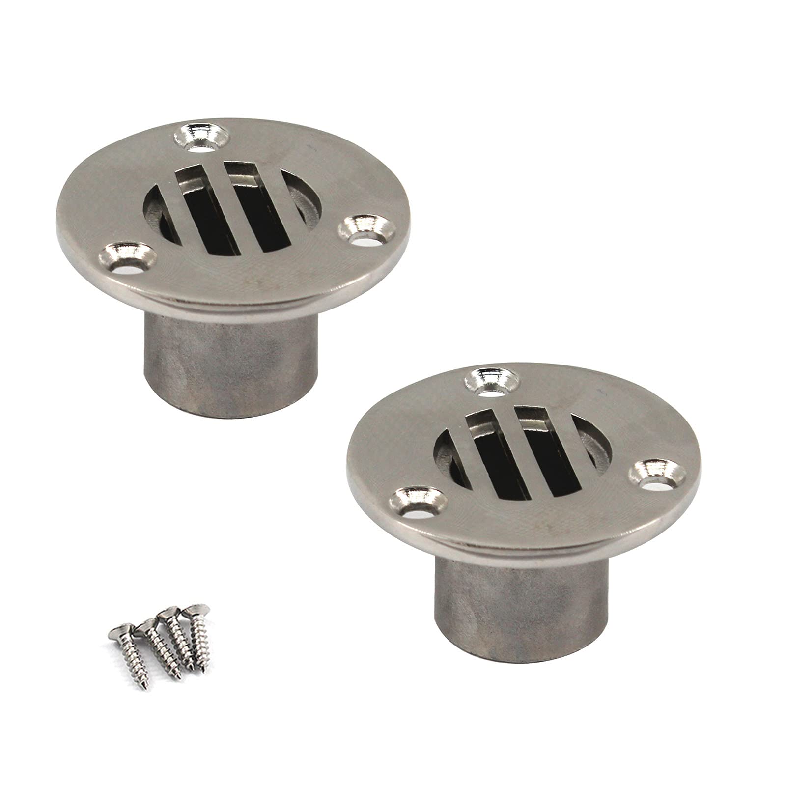 Zerniple 304 Stainless Steel Floor Deck Drain Marine Hardware For Yacht Or Bathroom (Pack of 2), 22mm