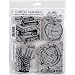 Stampers Anonymous Tim Holtz Cling Rubber Schoolhouse Blueprint Stamp Set, 7 x 8.5"