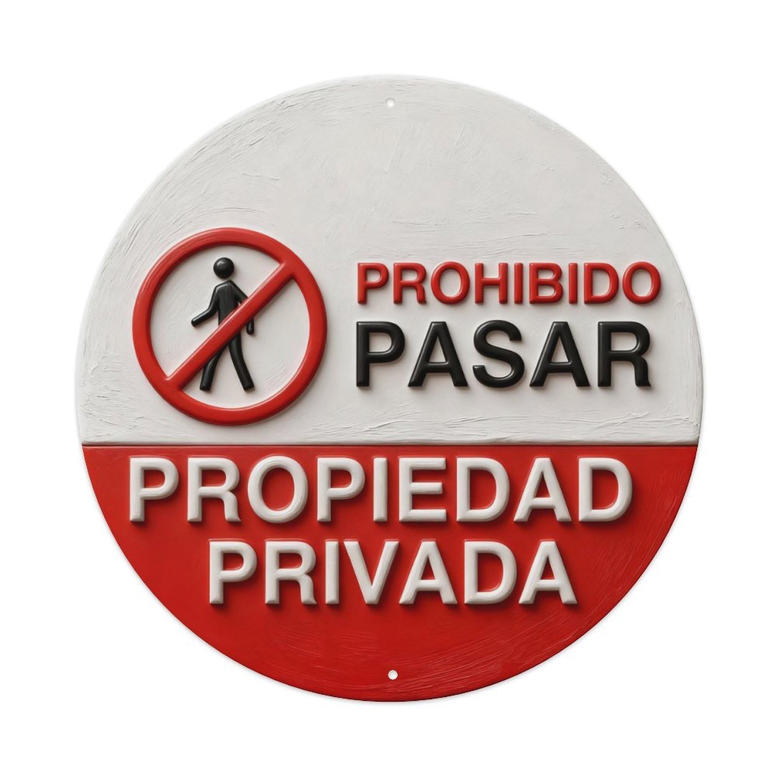 No Trespassing Private Property Sign Round Metal Tin Sign Vintage Wall Decor, Bar Garage Cafe Kitchen Home Wall Art Poster 8x8inches