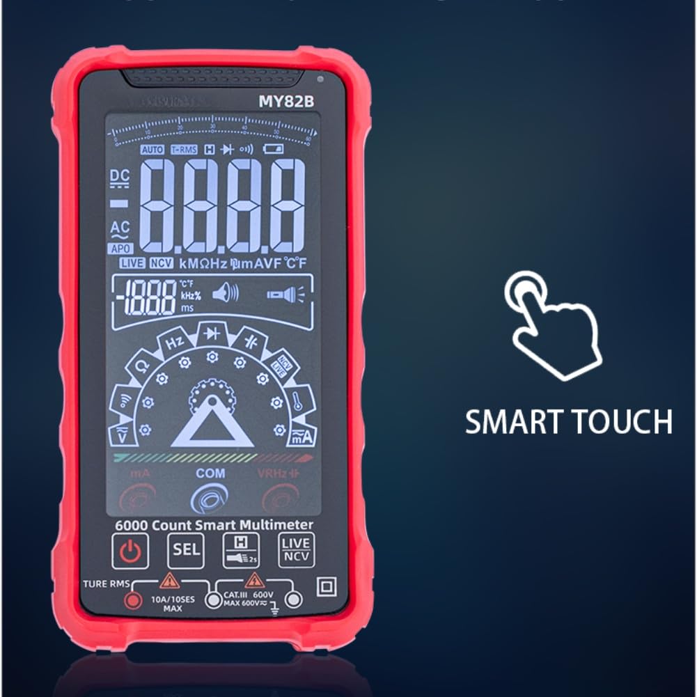 Multimetro intelligente ricaricabile 6000 conteggi per True RMS Touch Screen NCV Live Detector Tester di corrente di tensione per la casa fai da te 156x81mm