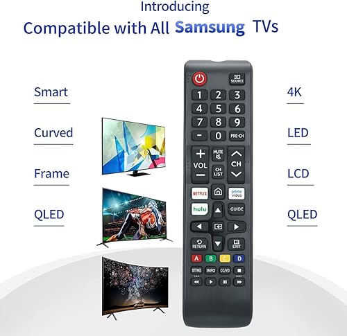 Miniatura 3 de BN59-01315A BN59-01315D Control remoto de repuesto compatible con todos los Smart TV Samsung 4K UHD Curve Ultra HDTV LED 6 7 8 Series con Netflix,