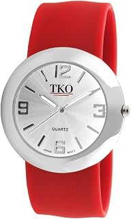 ORLOGI Women Fashion Silver Metal Slap Watch with Hypoallergenic Silicone Slip-On Bracelet