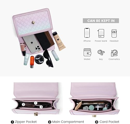 Miniatura 3 de LOVEVOOK Bolsos cruzados para mujer, de cuero, acolchado, con correa de cadena, bolso de mano de moda, bolso de noche para mujer