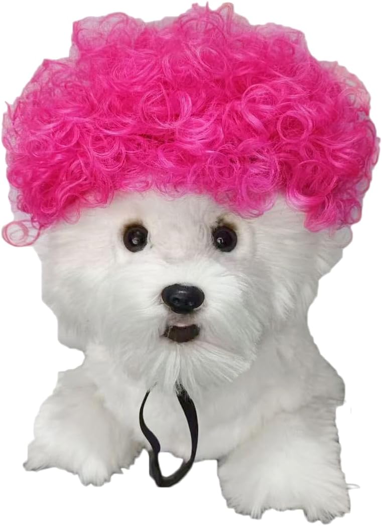 Psivika Pet Wigs Funny Dog Cat Cosplay Wig Pet Costume Cat Cosplay Decoration for Halloween, Christmas, Parties, Festival (Orange) image 4