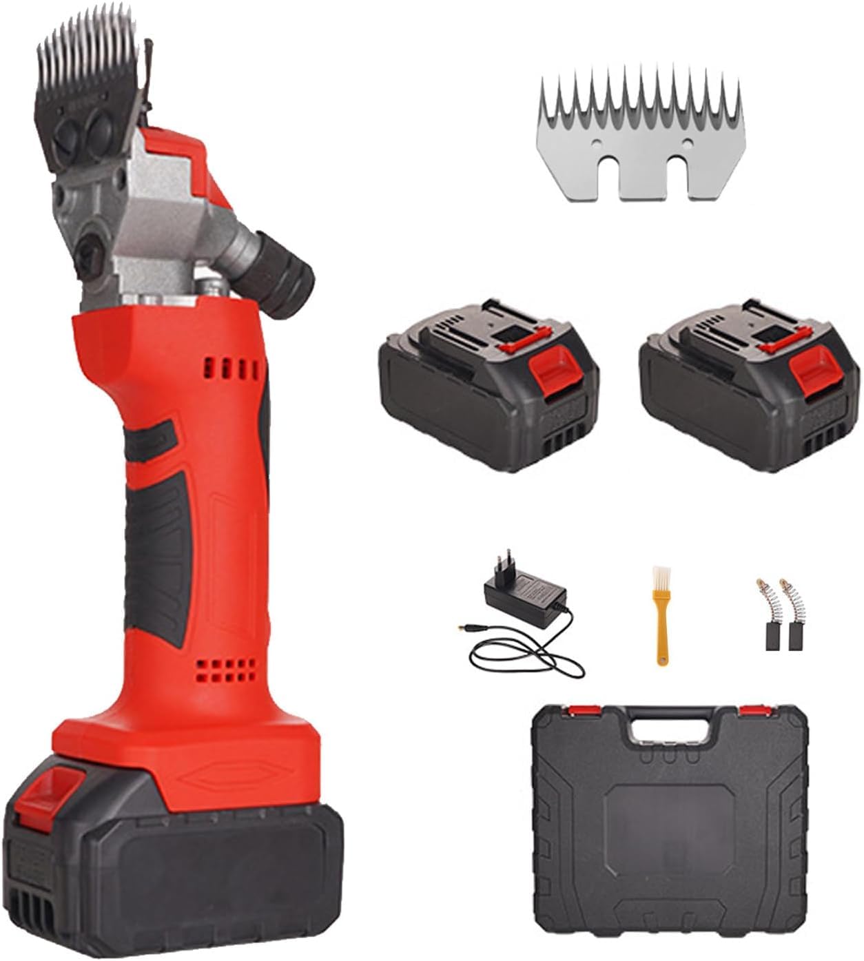 Tosatrici per pecore senza fili da 21 V con 2 batterie ricaricabili, tosatrice elettrica ad alta/bassa velocità per alpaca, capre, bovini e bestiame da allevamento.