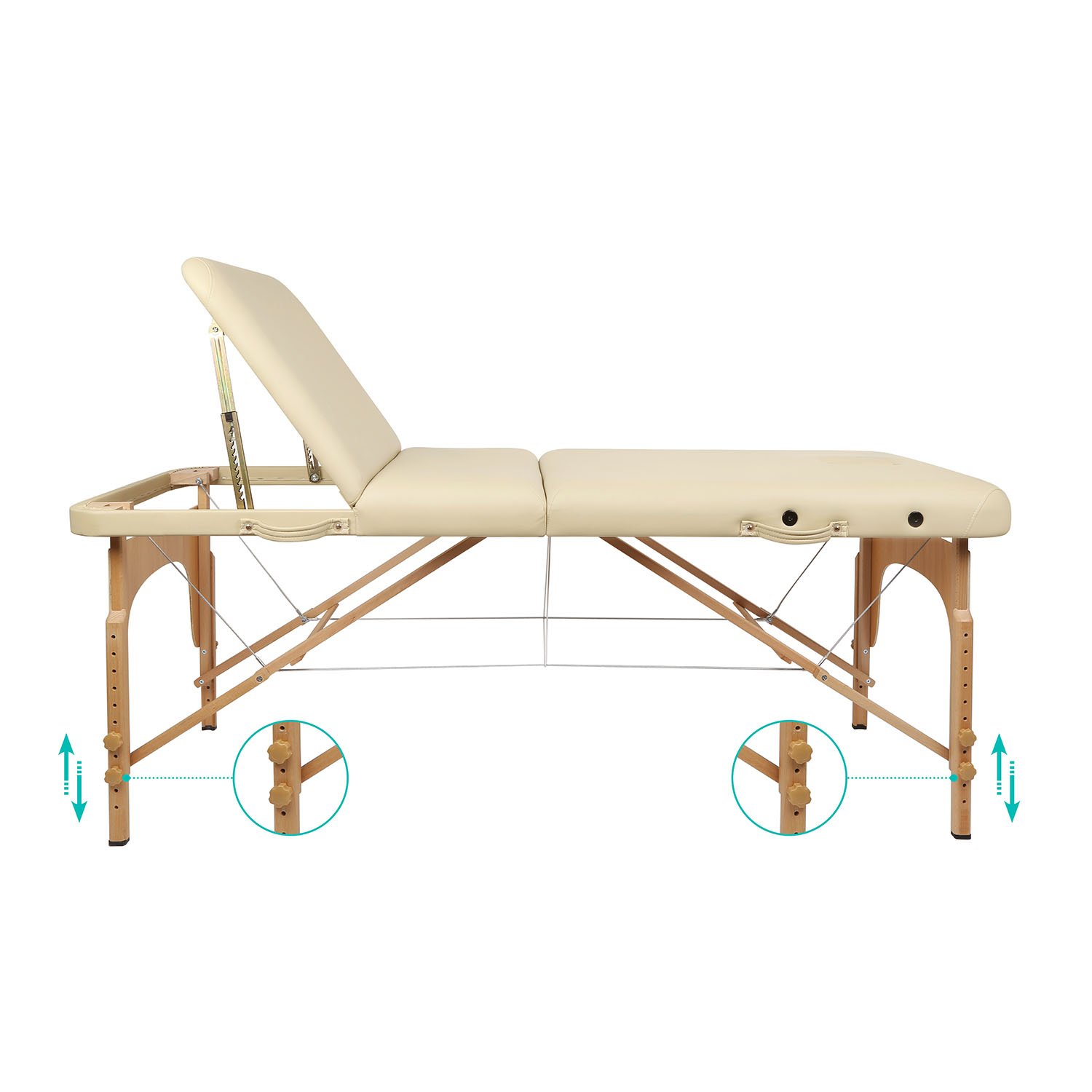 Massageliegen Bett Massagetisch kosmetikliegen Kosmetik Liegen dreifach tragbare mit Hölzernen Füßen Deluxe Professionelle leichte Kostenlose Tragetasche