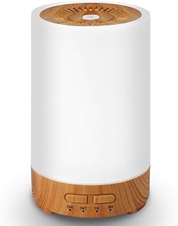 150ML Essential Oil Diffuser, Small Portable Aromatherapy Diffuser, Home Fragrance Aroma Diffuser with 7-Color LED Light, Ultrasonic Cool Mist Humidifier/Air Revitalizer for Bedroom(Light Color)