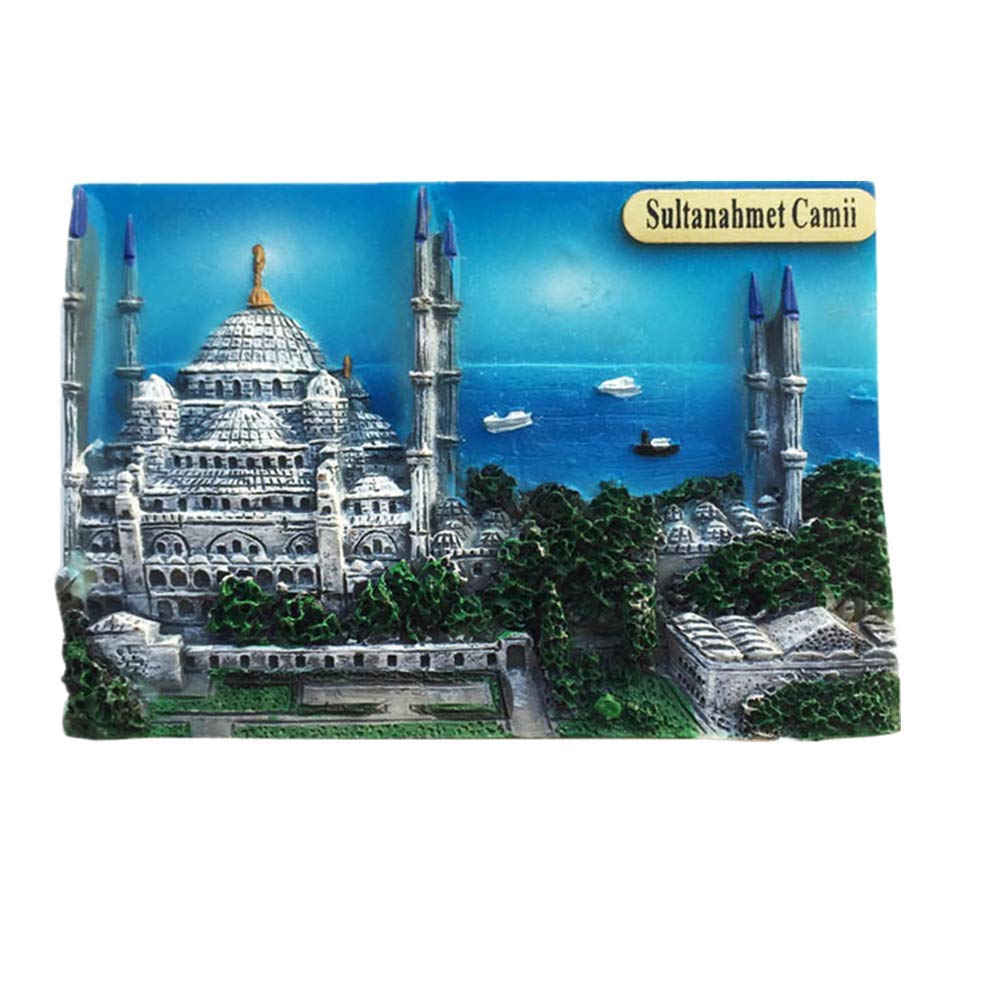 Muyu Magnet Blue Mosque Istanbul 3D Turkey Fridge Magnet Souvenir Gift Decor Refrigerator Magnetic Sticker Collection