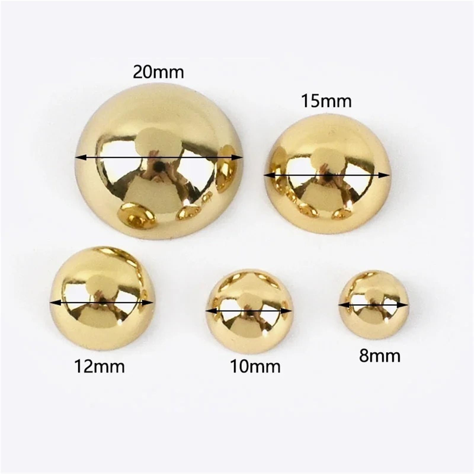 Flach Reißnägel 10/20 Stücke 8/10/12/15/20mm Mashroom Nieten for Handtasche Metall Snap Schnalle Tasche Studs Taste Nagel DIY Nähen Leder Handwerk(Brass,15mm-40Pcs)