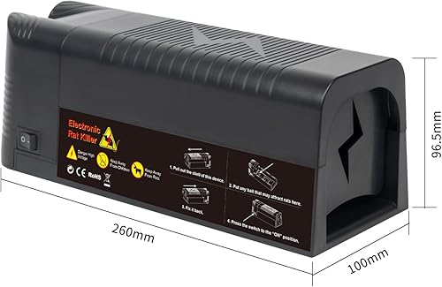 Miniatura 7 de Trampa eléctrica para ratones  Zapper interior eficaz para el hogar, garaje, ático y apartamento  Trampas reutilizables para ratones (negro)