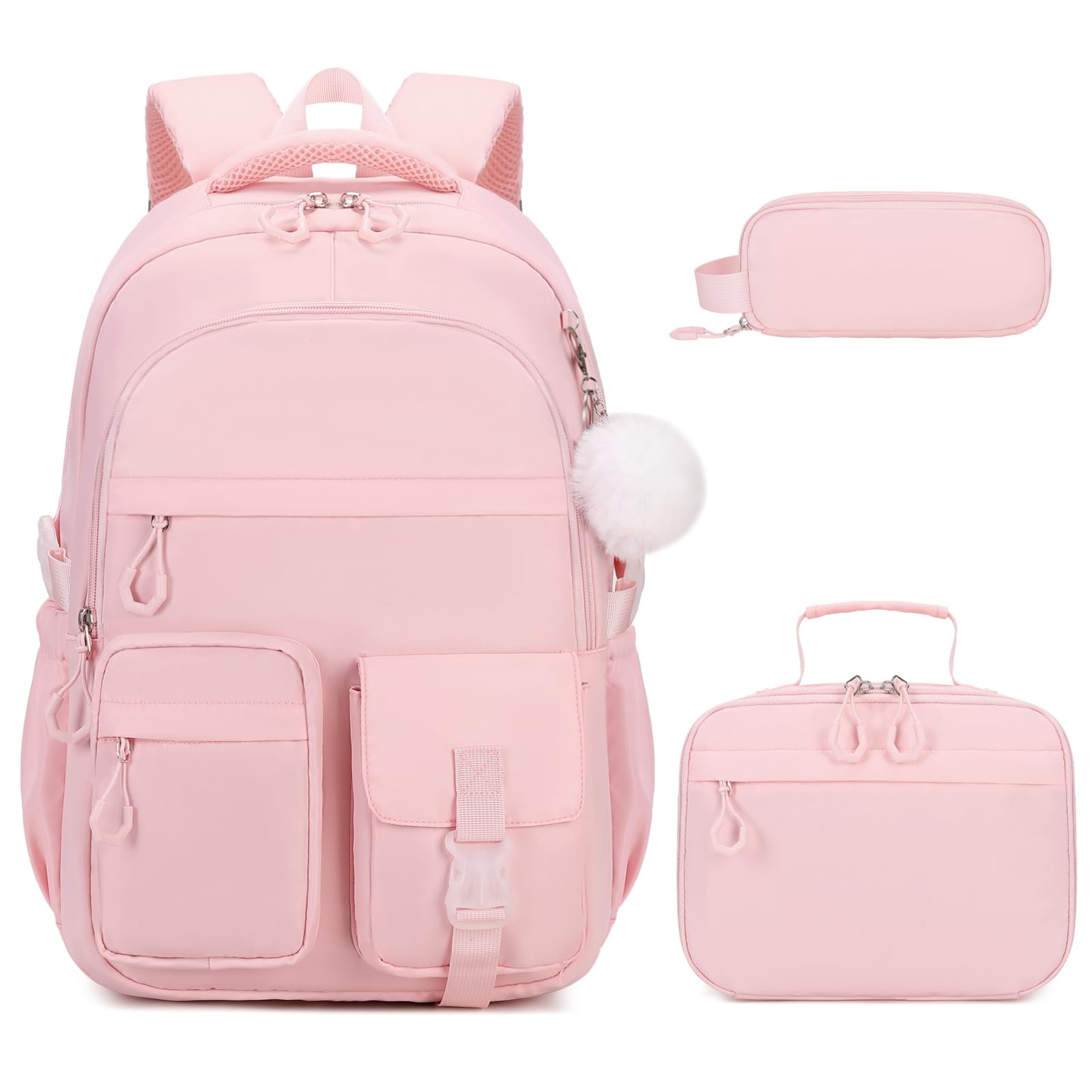 DIGOBAY 3PCS Girls Backpack for School, Kids Backpack for Girls with Lunch Bag Pencil Case, Kids Bookbag Teen Girl Backpacks for Elementary Middle