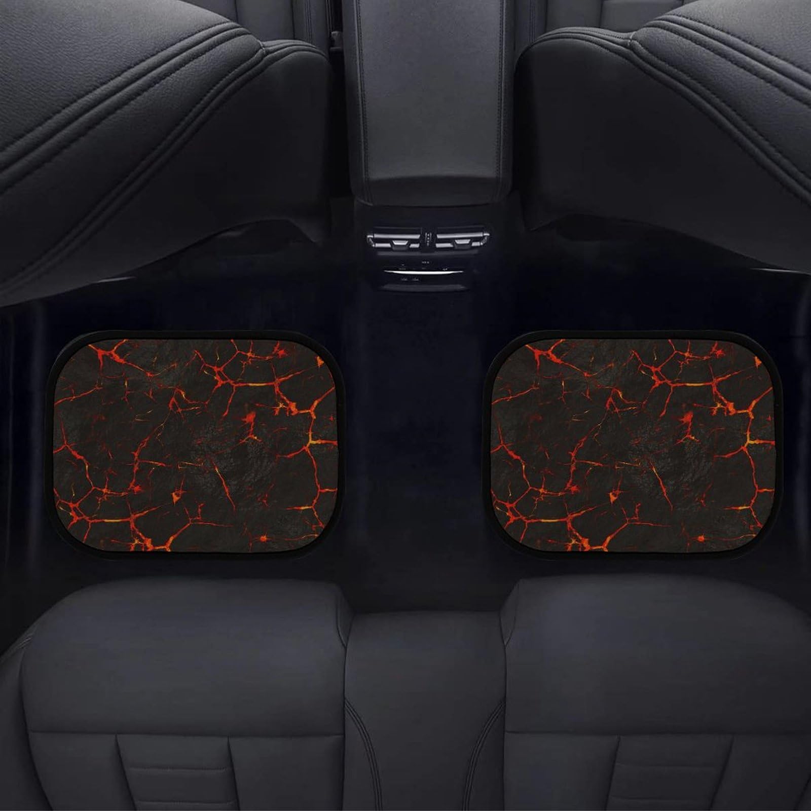 Autoteppiche 4er Set, Volcanic Lava Crack Auto Fußmatten Universal Fußmatten für Auto SUV LKW
