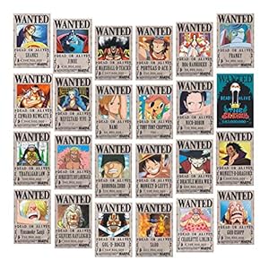 SGOT Set met 24 Anime One Piece Gezochte posters 28,5 × 19,5 cm, nieuwe editie, Luffy Zoro Boa · Hancock poster