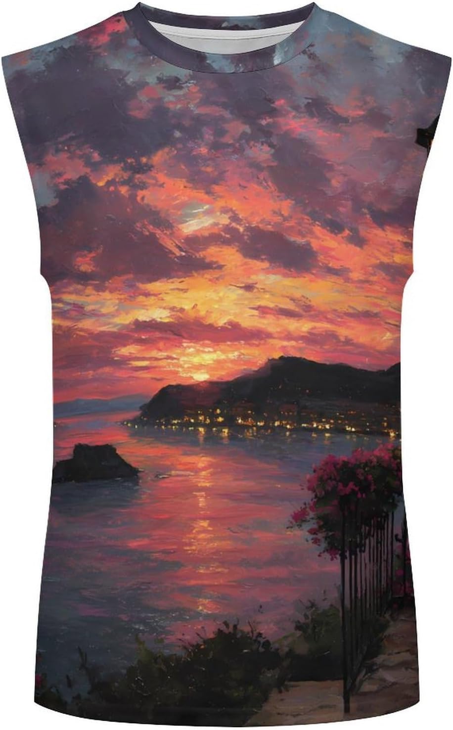 Coastal Sunset Men's Sleeveless Shirt Small