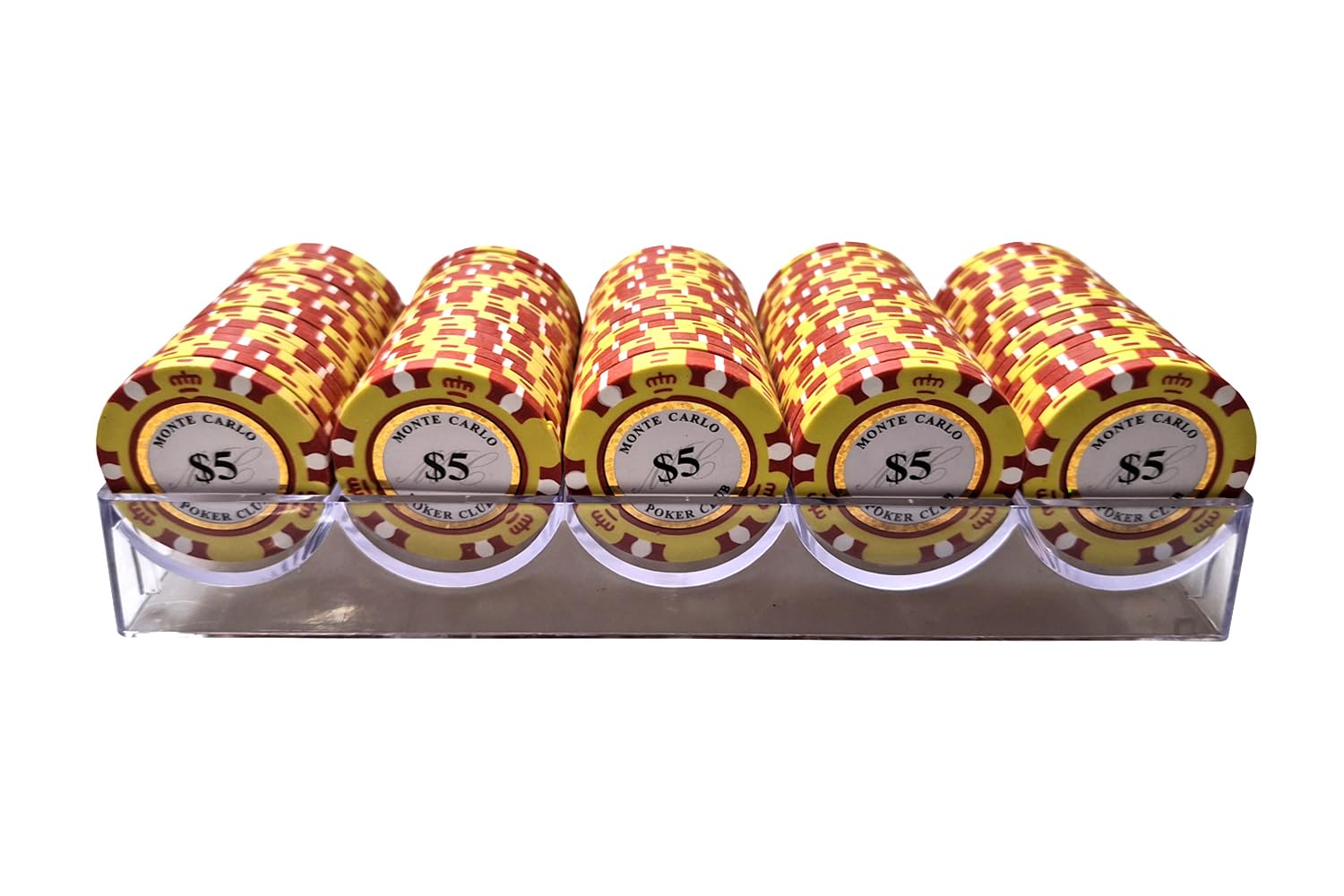 Poker - Poker Bac Valeur 5 - Jeu de Poker - Jetons de Poker - Jetons de Poker - Poker Set - Casino - Jetons de Casino - Fiches avec Valeur Cave & Garden